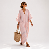 Caftan Soraya Rose Rayures