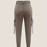 Pantalon Cargo Uni Fermeture Éclair
