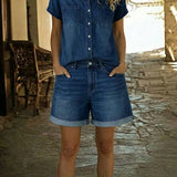 Stefania | Ensemble Commode en Denim Court