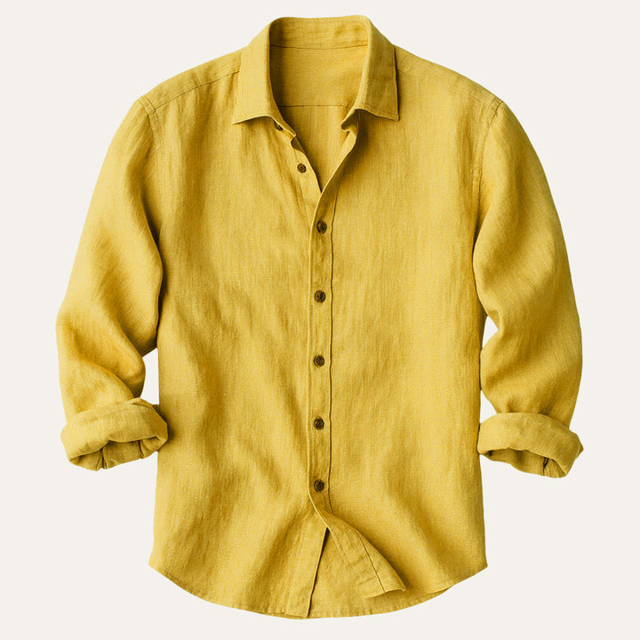 La Chemise en Lin Vintage à Manches Longues Zurich pour Hommes