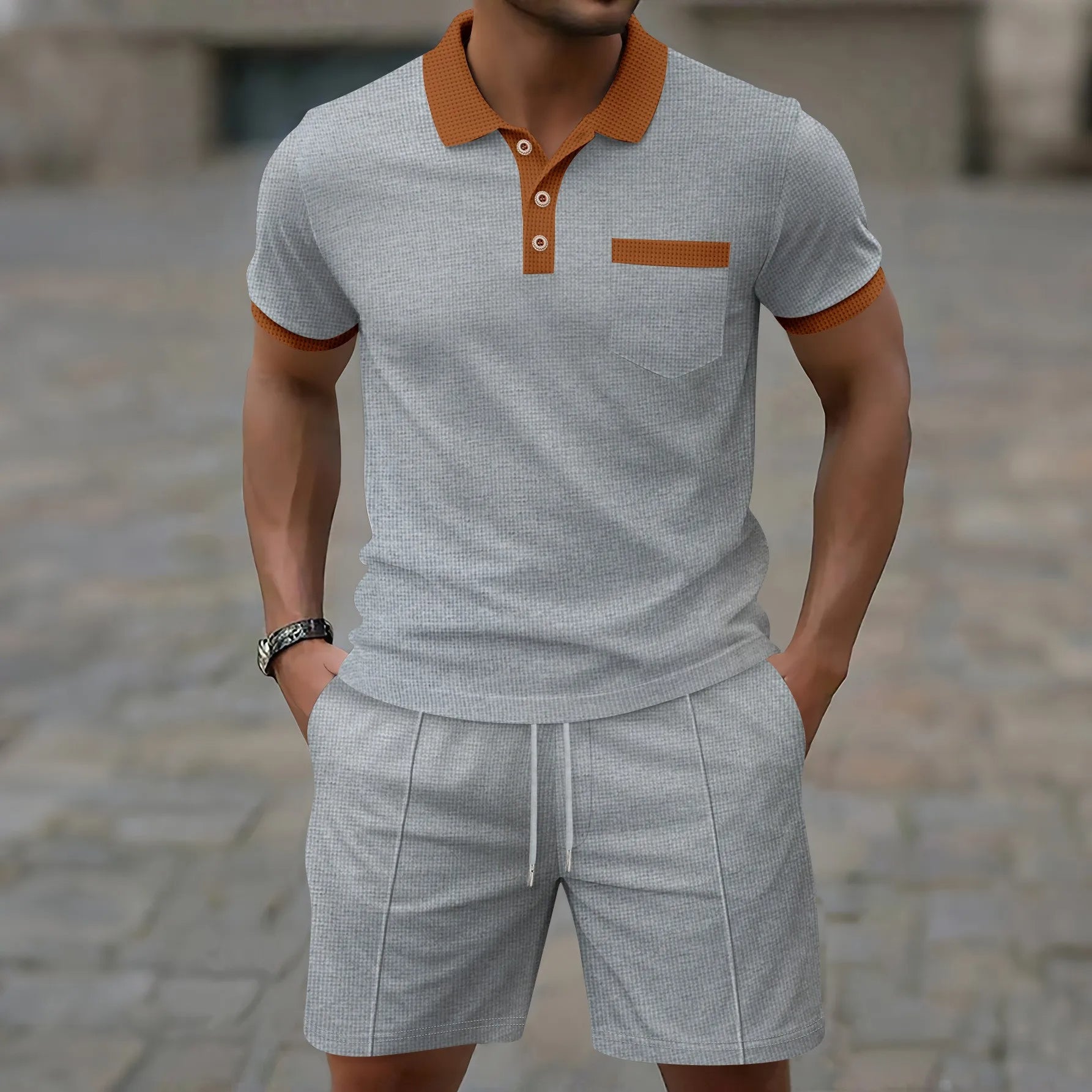 Le Set en Coton Capri – Polo Vintage & Shorts Coordonné pour Hommes