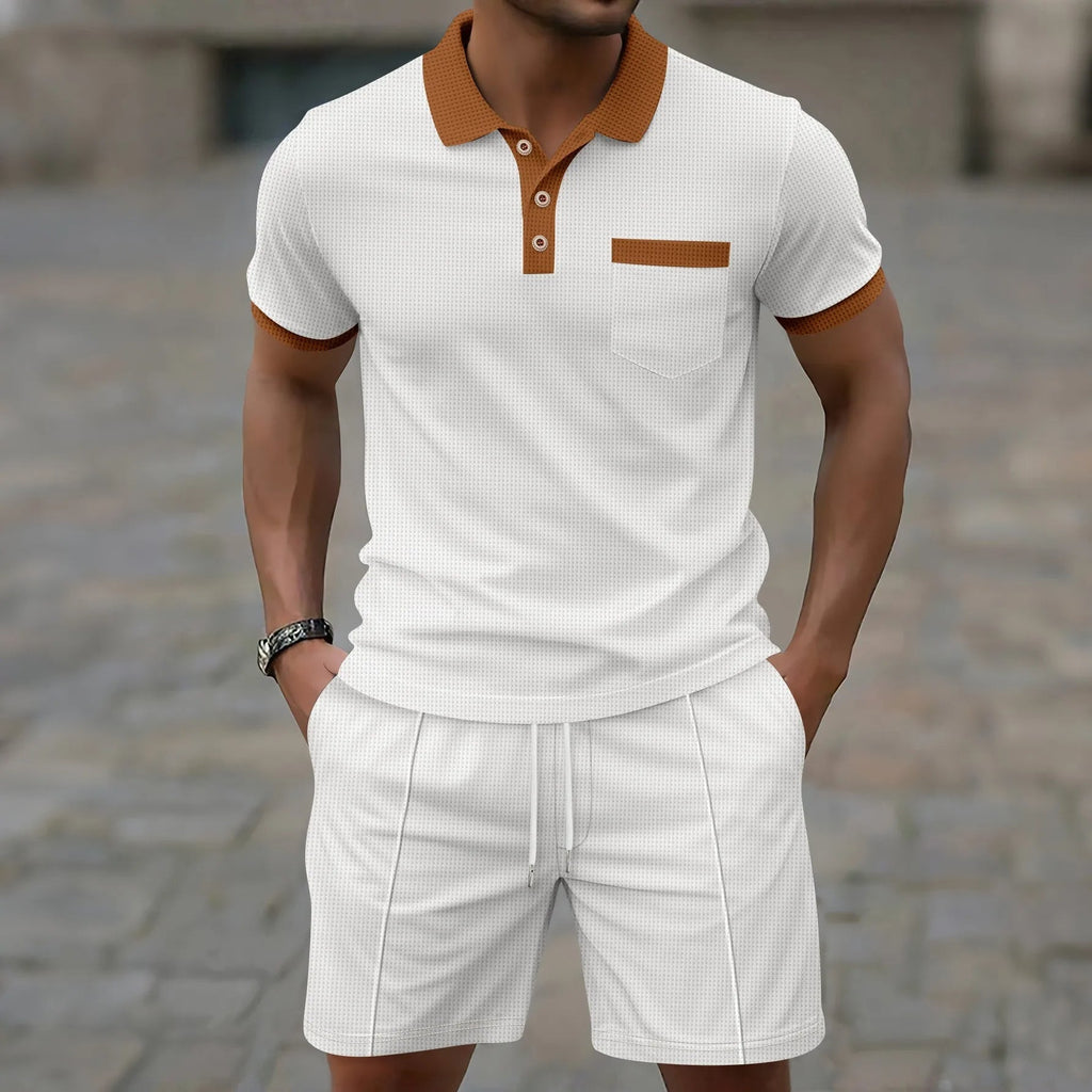 Le Set en Coton Capri – Polo Vintage & Shorts Coordonné pour Hommes