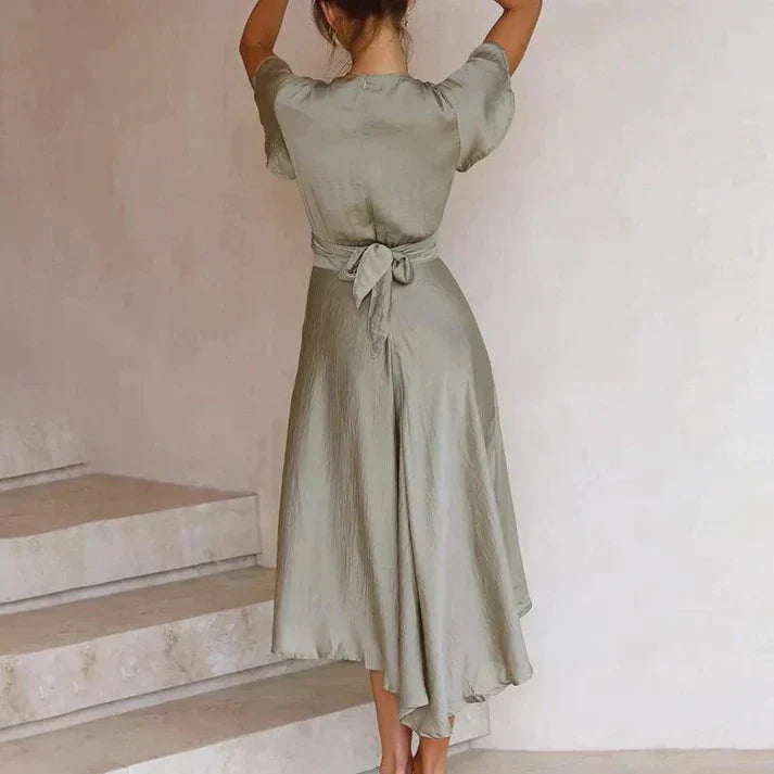 Eliza | Robe midi vintage avec ruban pour l&