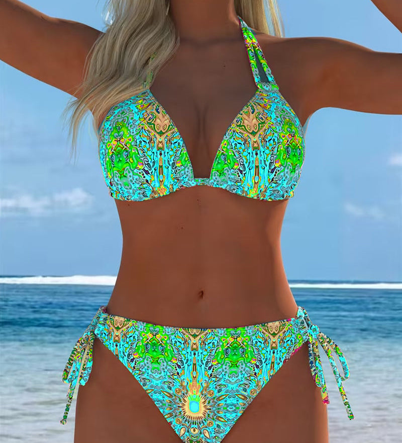 Bikini Coloré Licou Impression