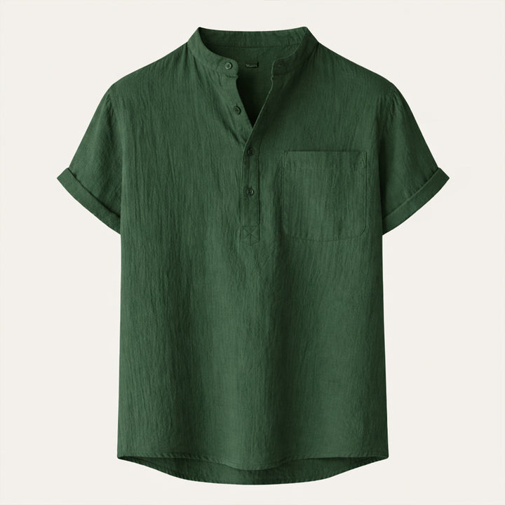 La Chemise Henley en Lin et Coton Respirant pour Homme Paddington