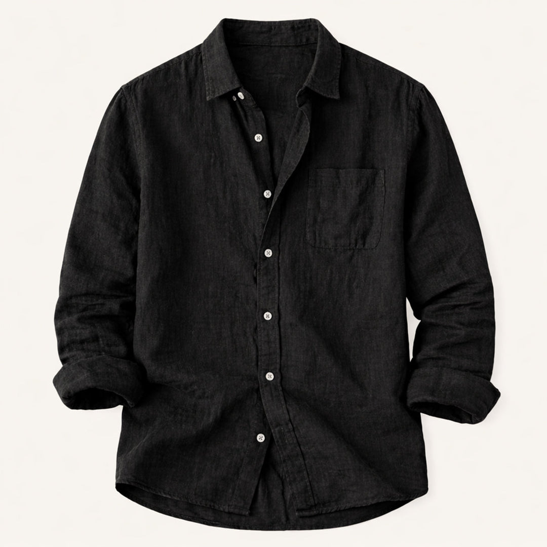 La Chemise en Coton Lin Légère à Col Montant pour Hommes Knightsbridge