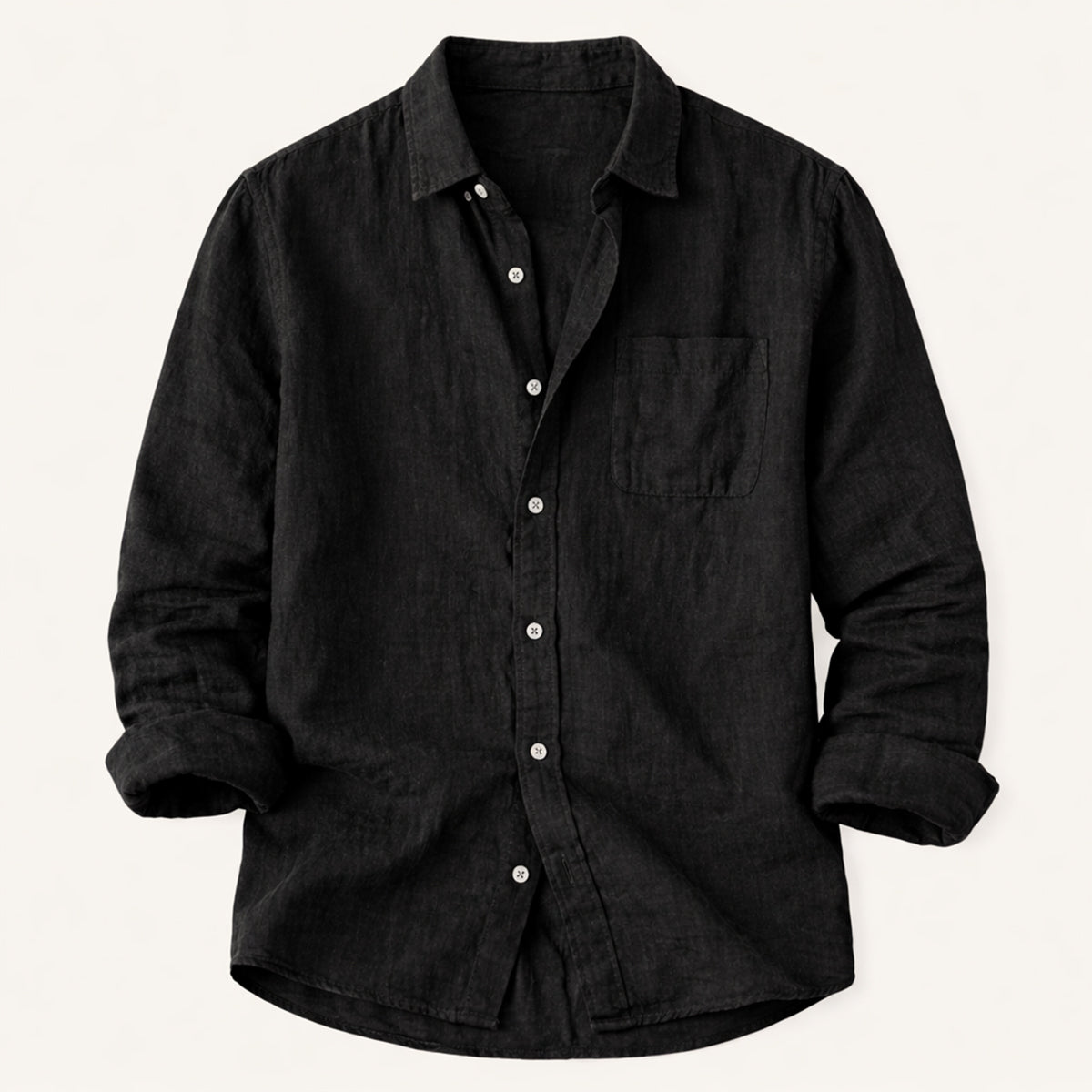 La Chemise en Coton Lin Légère à Col Montant pour Hommes Knightsbridge