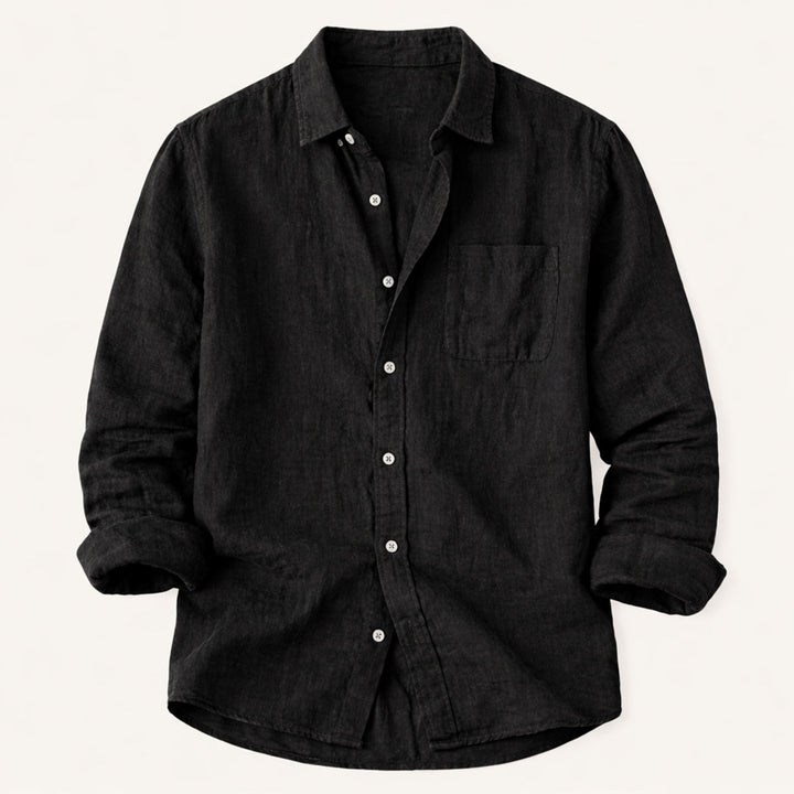 La Chemise en Coton Lin Légère à Col Montant pour Hommes Knightsbridge
