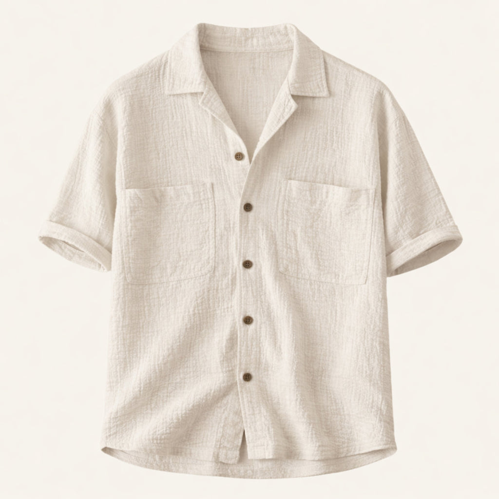 La Chemise en Lin Texturé Mélangé à Coupe Relaxée pour Homme Mayfair