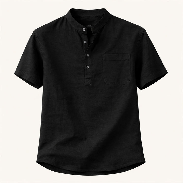 La chemise Henley décontractée en coton et lin pour homme Hillgate