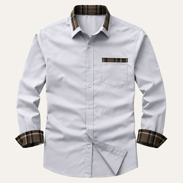 La Chemise Décontractée à Boutons pour Hommes Amelia avec Col et Manches en Carreaux
