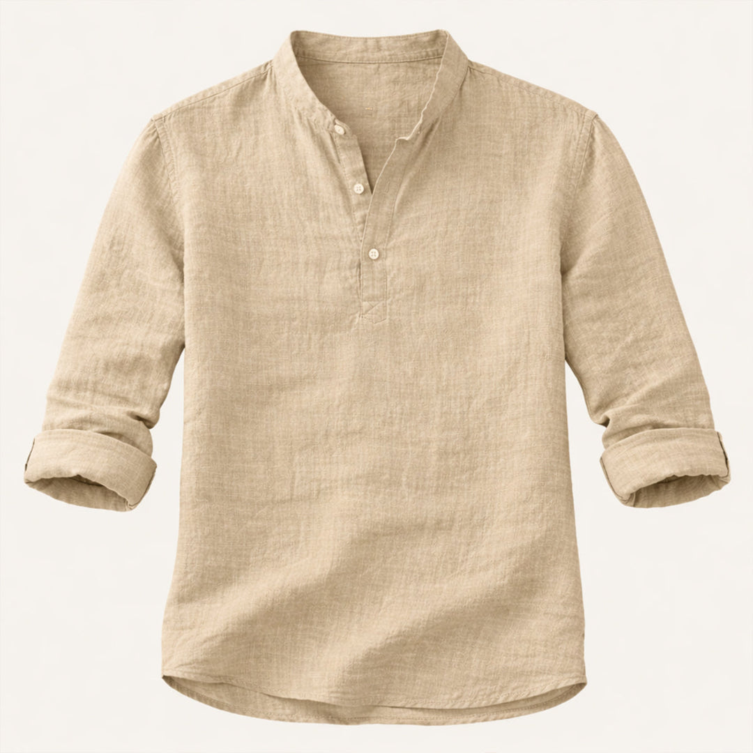 La chemise décontractée à boutons en lin respirant pour hommes de Ridgebrook Park