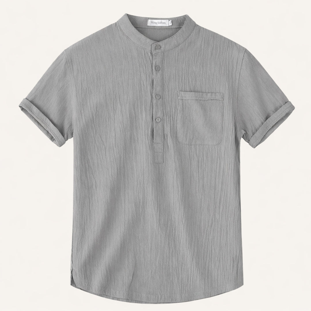 La chemise Henley en coton et lin doux pour hommes Inverness