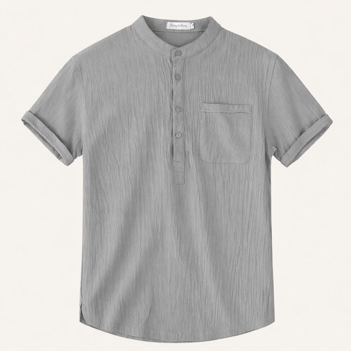 La chemise Henley en coton et lin doux pour hommes Inverness