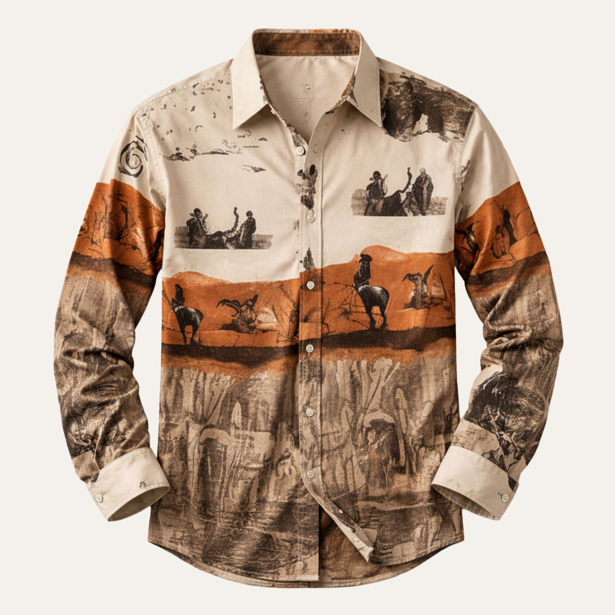 La chemise en denim tendance western à patchwork bicolore pour hommes Linfield