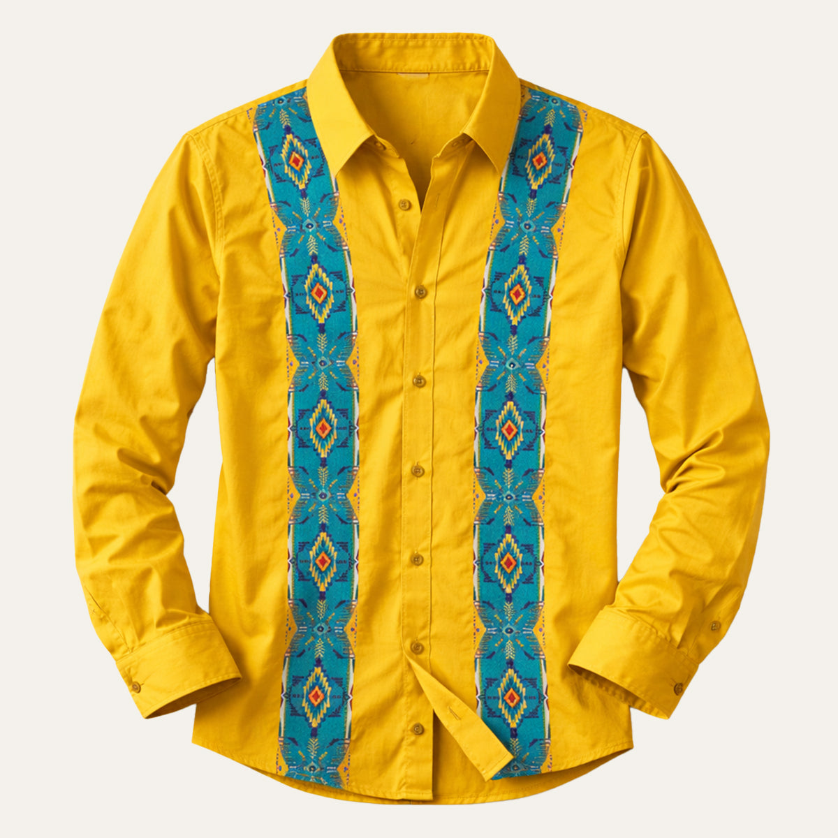 La chemise en denim tendance western à patchwork bicolore pour hommes Linfield