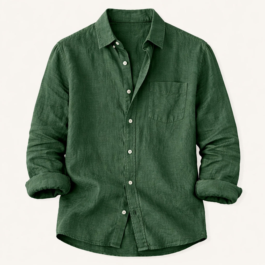 La Chemise en Coton Lin Légère à Col Montant pour Hommes Knightsbridge