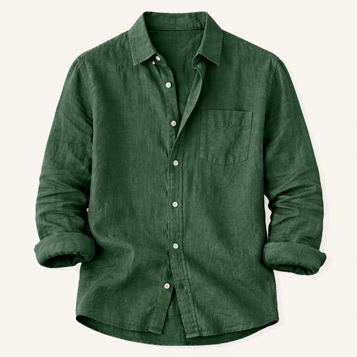 La Chemise en Coton Lin Légère à Col Montant pour Hommes Knightsbridge
