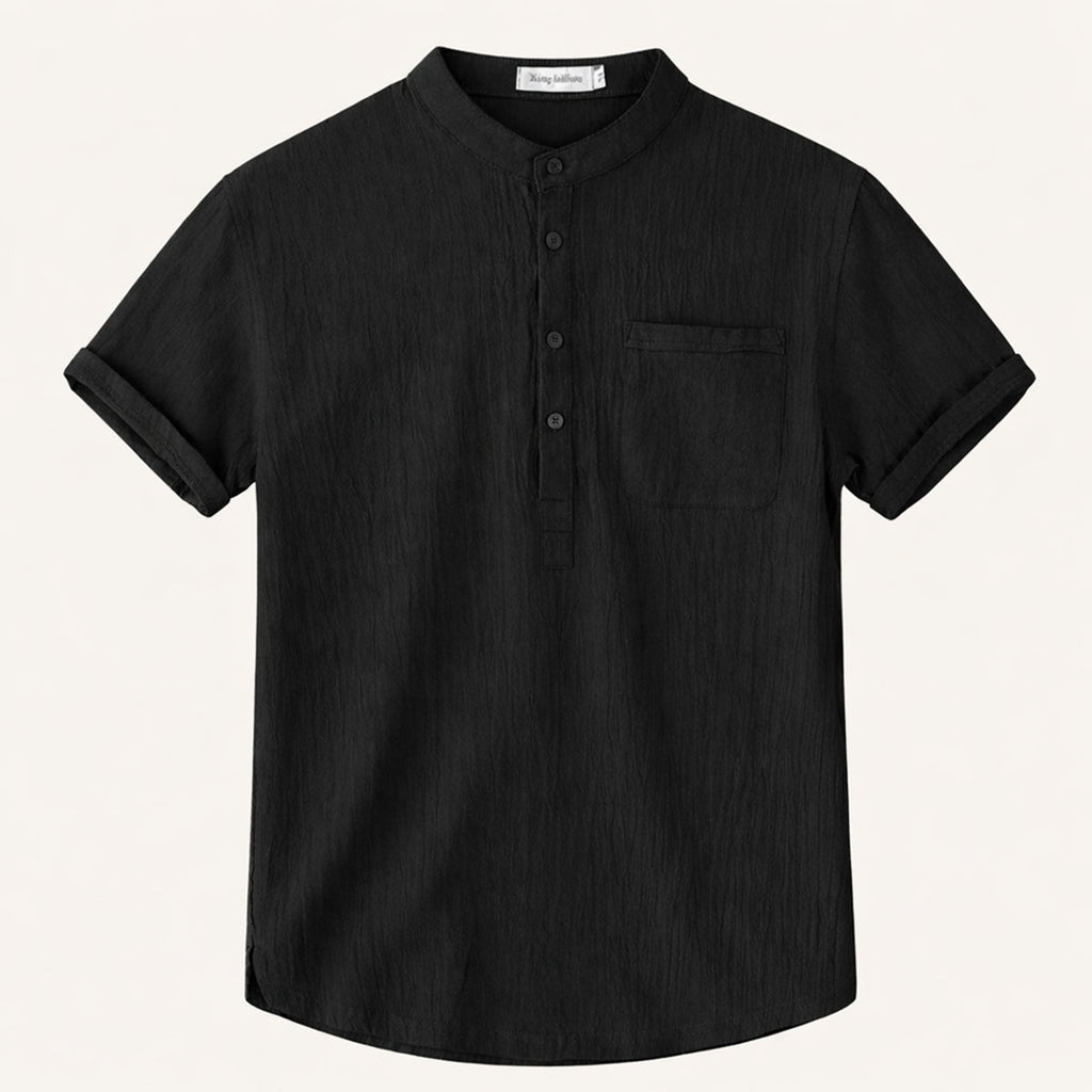 La chemise Henley en coton et lin doux pour hommes Inverness