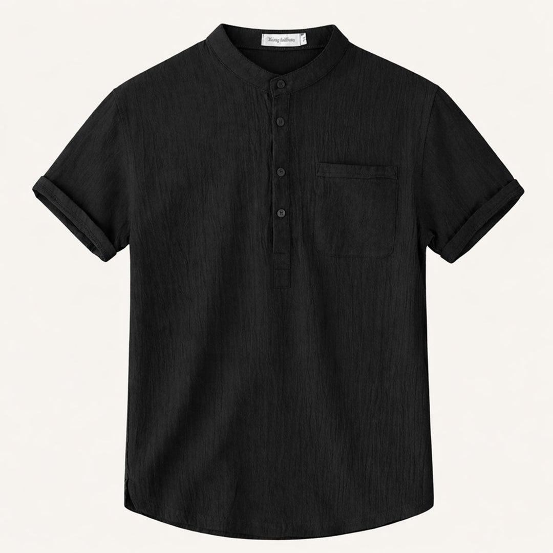 La chemise Henley en coton et lin doux pour hommes Inverness