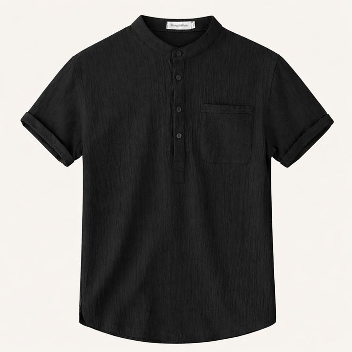 La chemise Henley en coton et lin doux pour hommes Inverness