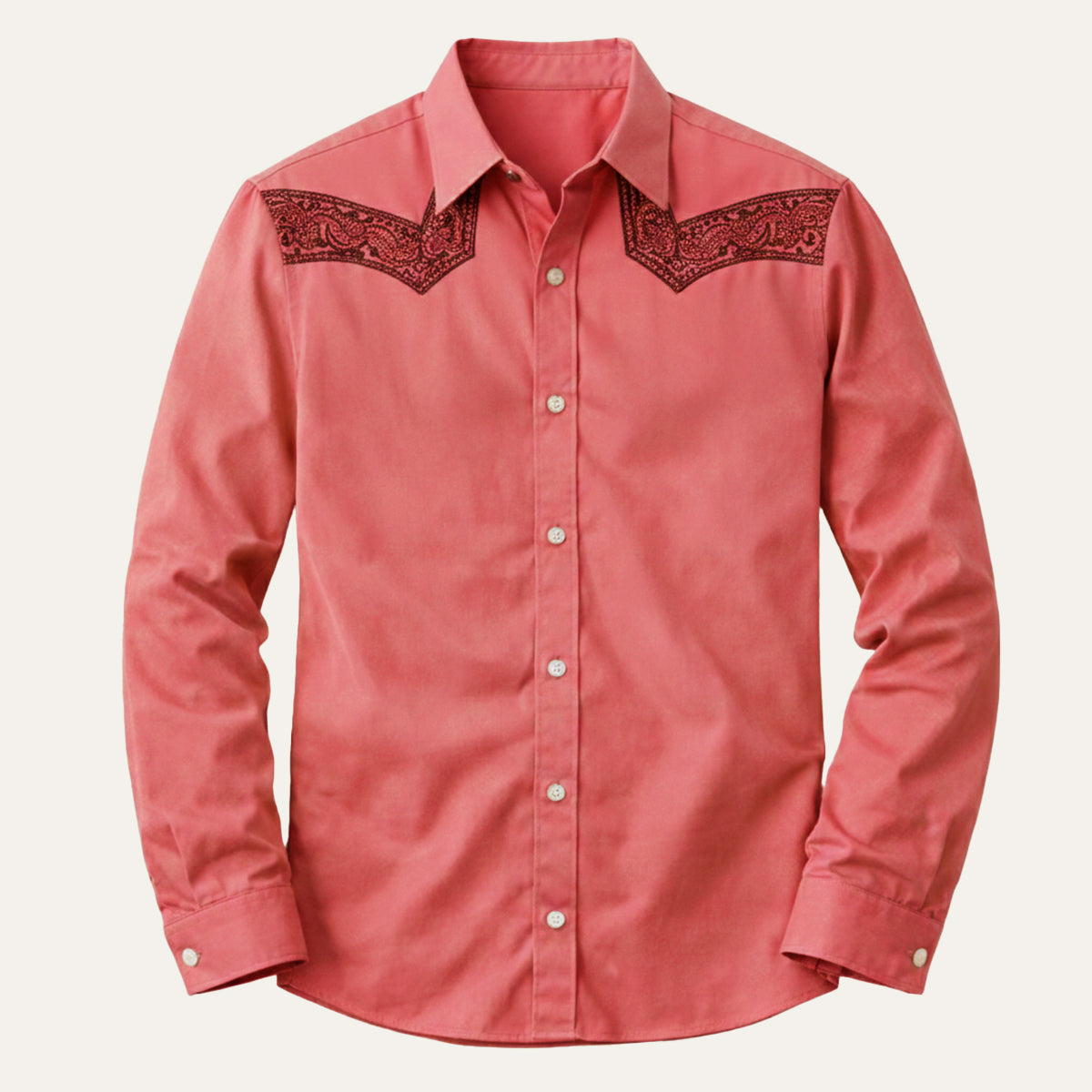 La chemise en denim rétro western à patchwork bicolore pour homme Brookcrest