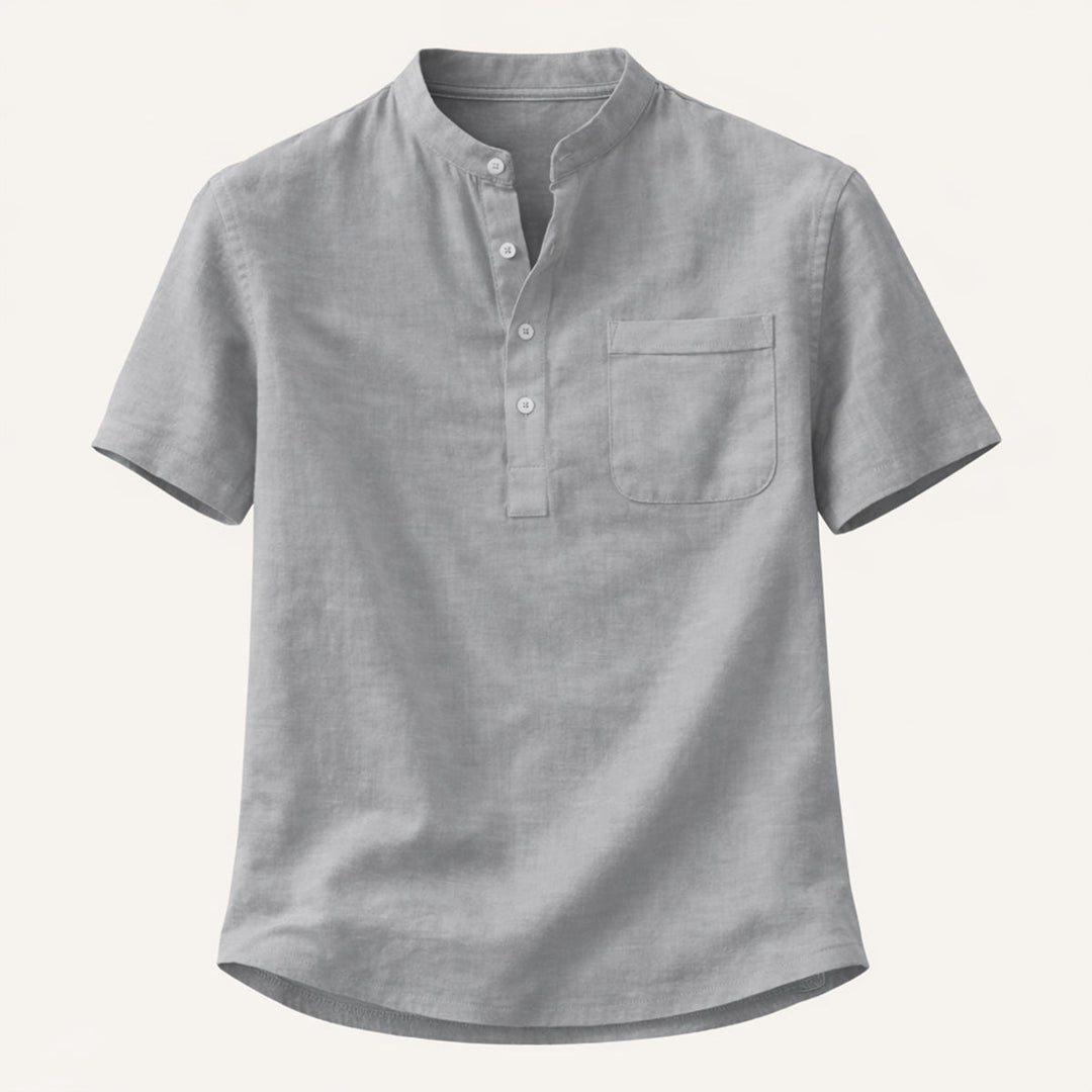 La chemise Henley décontractée en coton et lin pour homme Hillgate