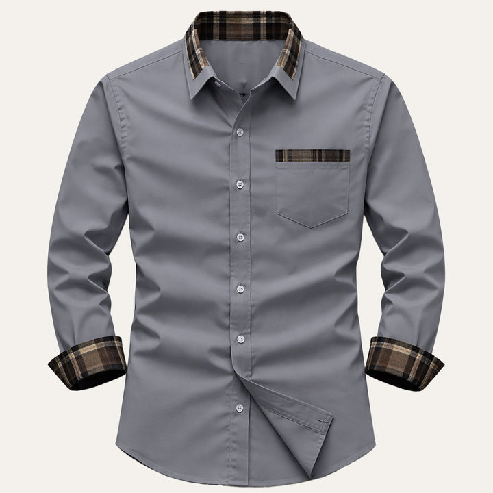 La Chemise Décontractée à Boutons pour Hommes Amelia avec Col et Manches en Carreaux
