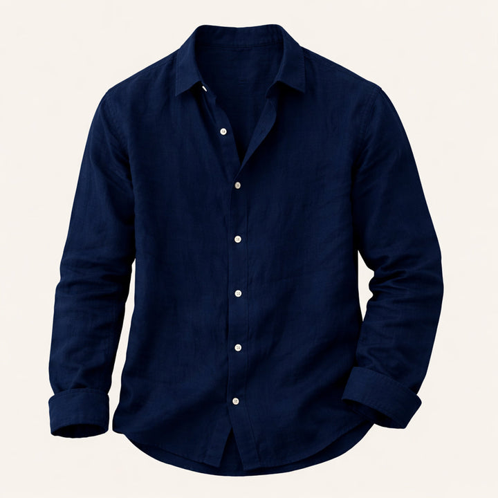 La Chemise Décontractée en Coton-Lin pour Homme Buckingham