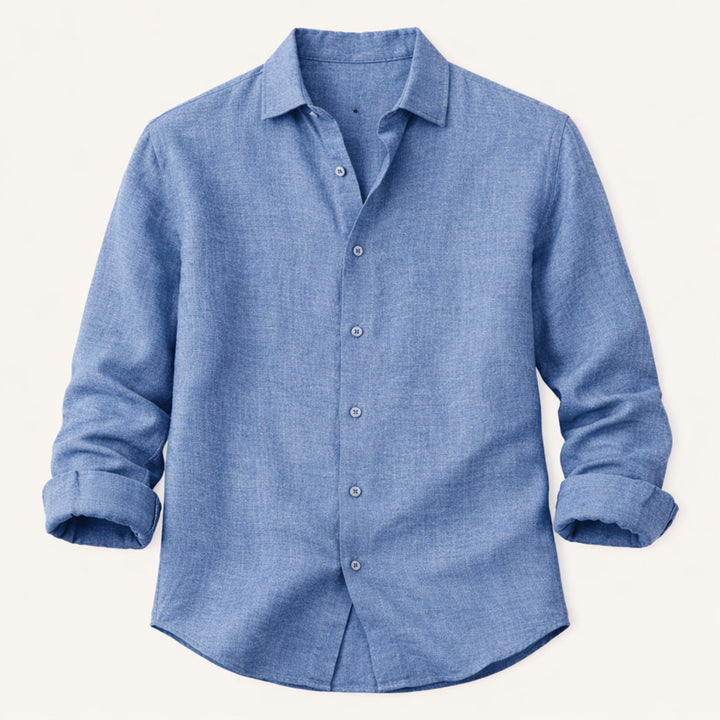 La Chemise Décontractée en Lin à Manches Boutonnées pour Hommes Meadowfall