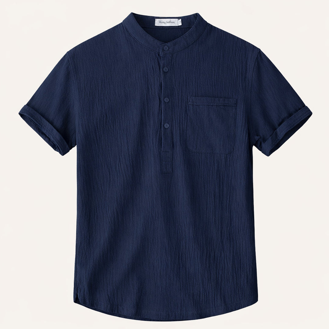 La chemise Henley en coton et lin doux pour hommes Inverness