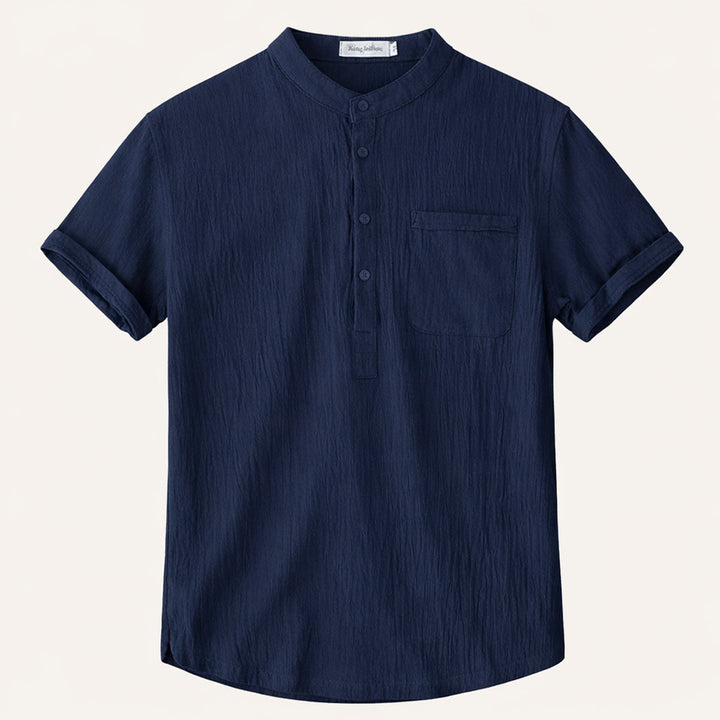 La chemise Henley en coton et lin doux pour hommes Inverness
