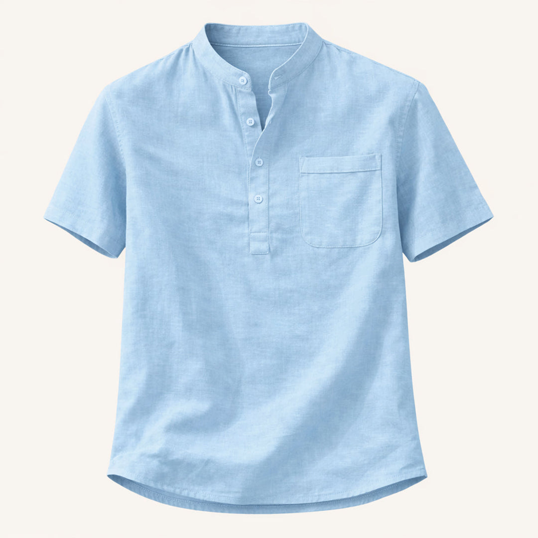 La chemise Henley décontractée en coton et lin pour homme Hillgate