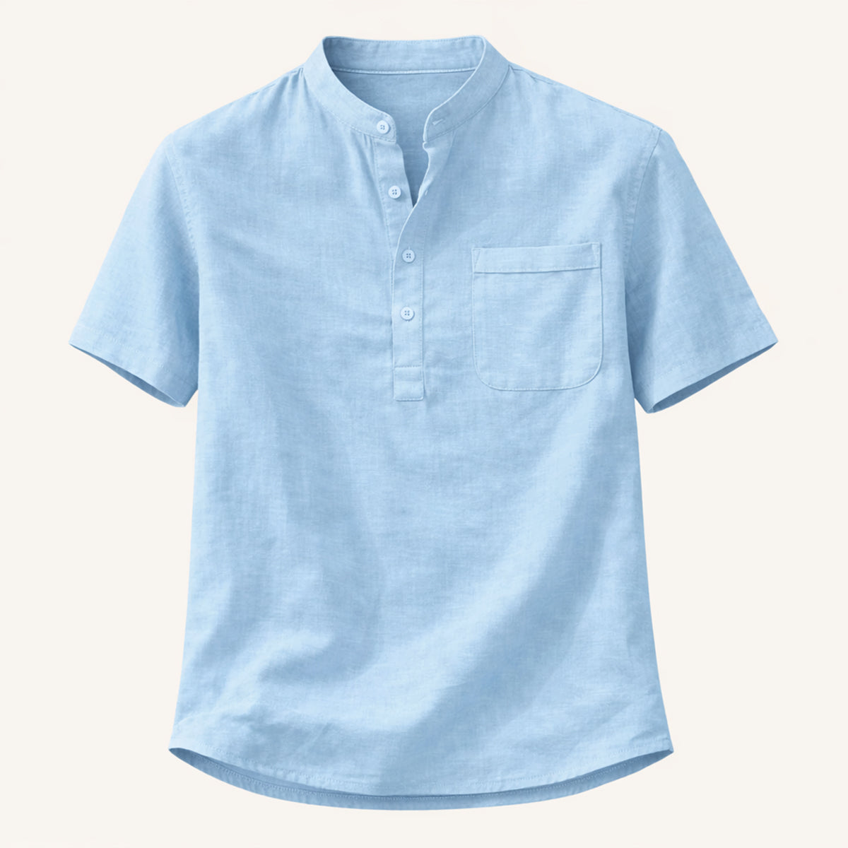 La chemise Henley décontractée en coton et lin pour homme Hillgate