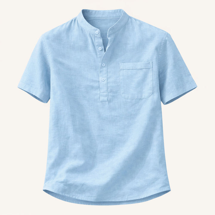 La chemise Henley décontractée en coton et lin pour homme Hillgate