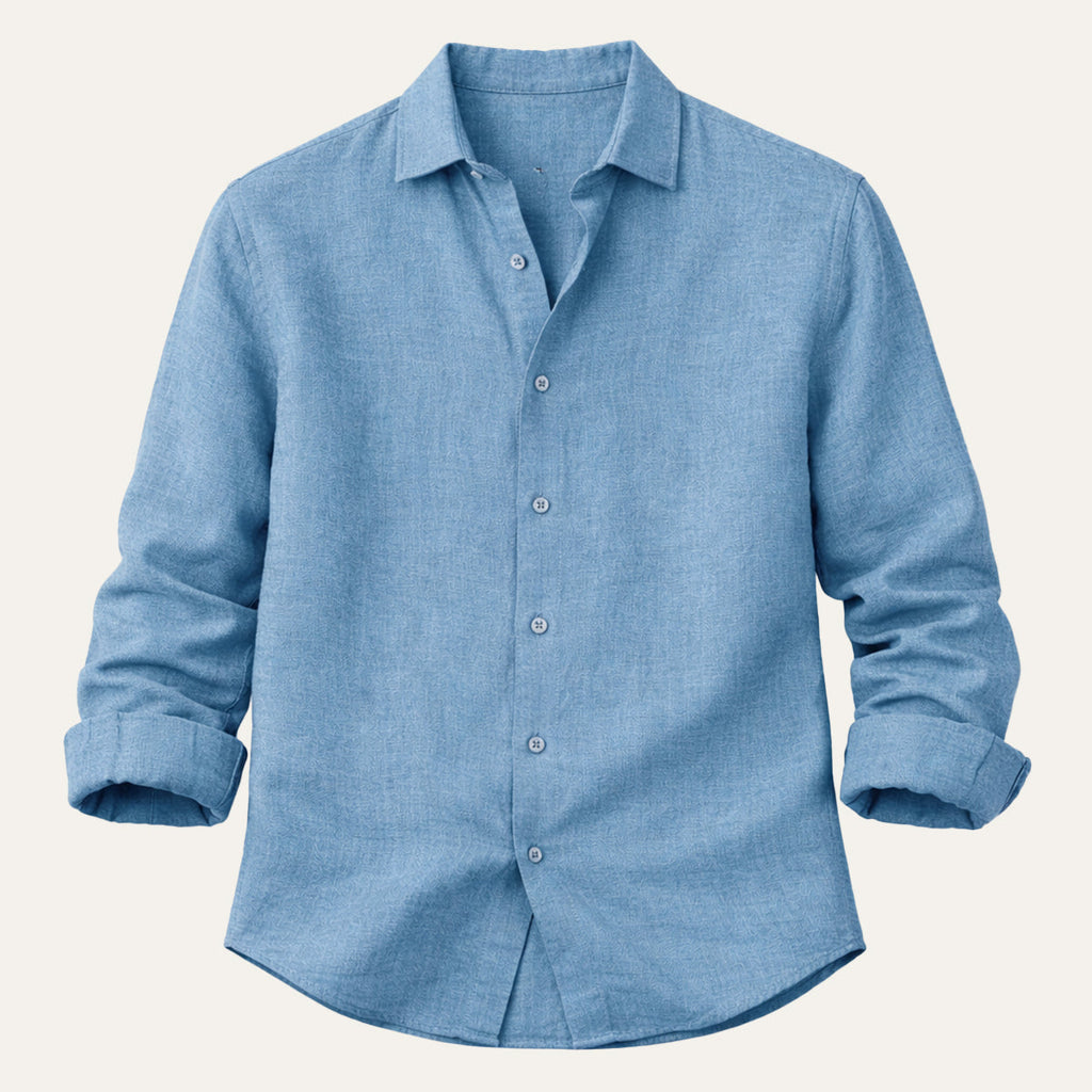 La Chemise Décontractée en Lin à Manches Boutonnées pour Hommes Meadowfall