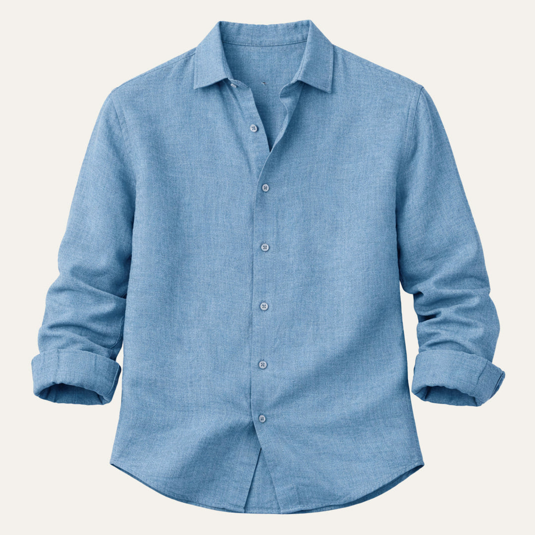 La Chemise Décontractée en Lin à Manches Boutonnées pour Hommes Meadowfall