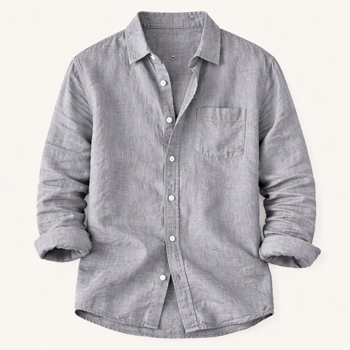La Chemise en Coton Lin Légère à Col Montant pour Hommes Knightsbridge