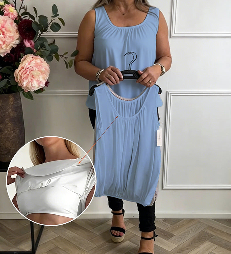 Débardeur Soutien-Gorge Intégré Encolure En U Casual
