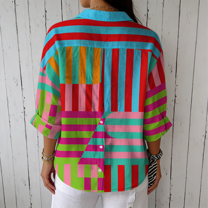Nanna | Blouse joyeuse à rayures expressives