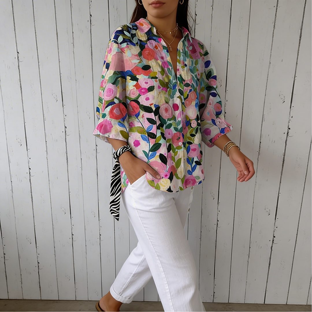 Frida | Chemisier fleuri multicolore