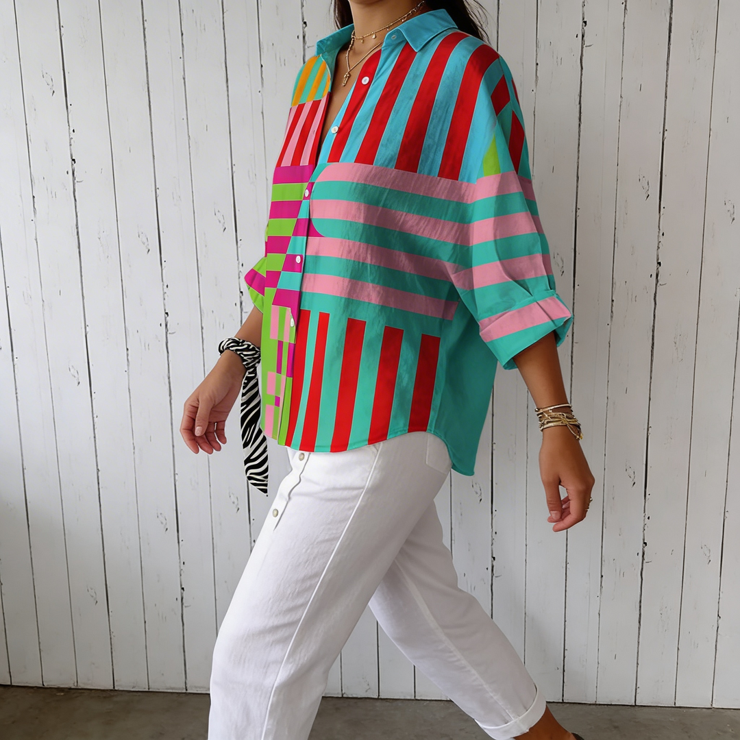 Nanna | Blouse joyeuse à rayures expressives