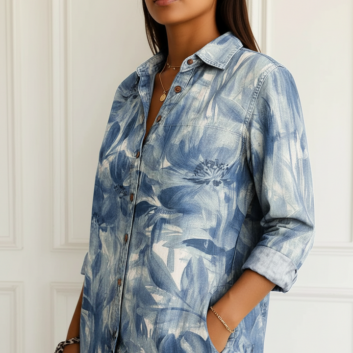 Bega | Blouse à fleurs bleues