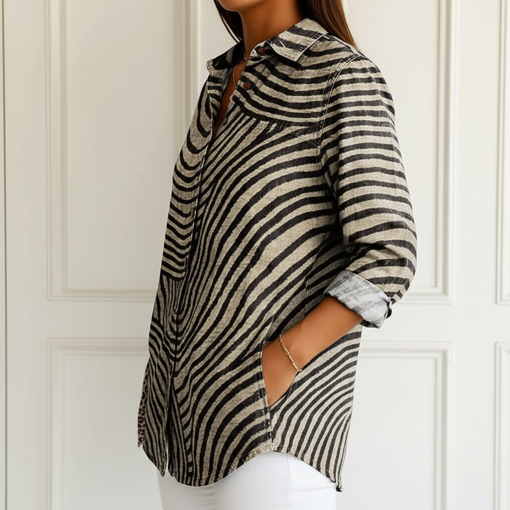 Ingrid | Chemise à rayures en spirale