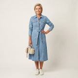 Maribell | Robe Maxi en Denim à Manches Longues