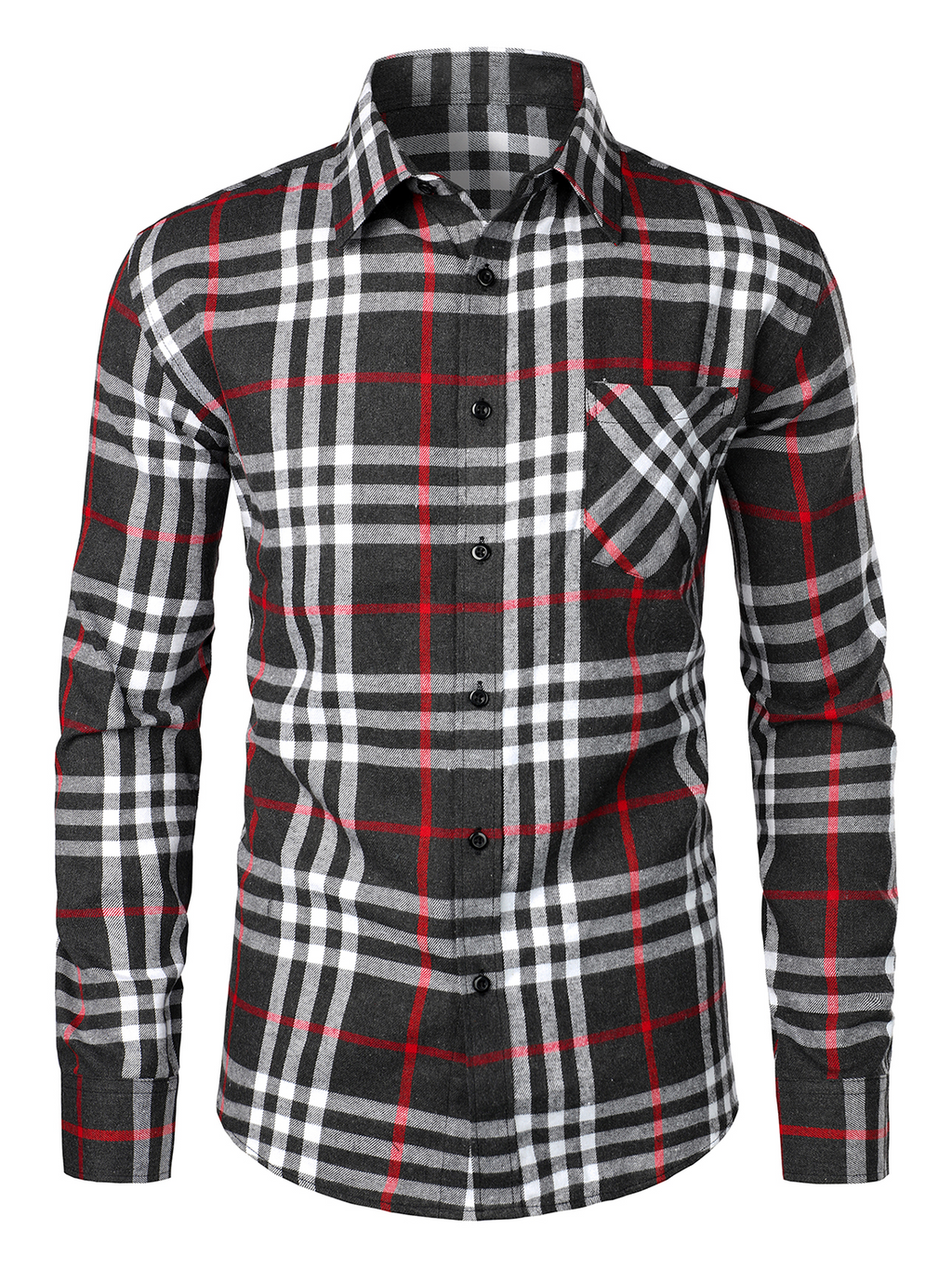 Chemise coupe classique en flanelle à carreaux