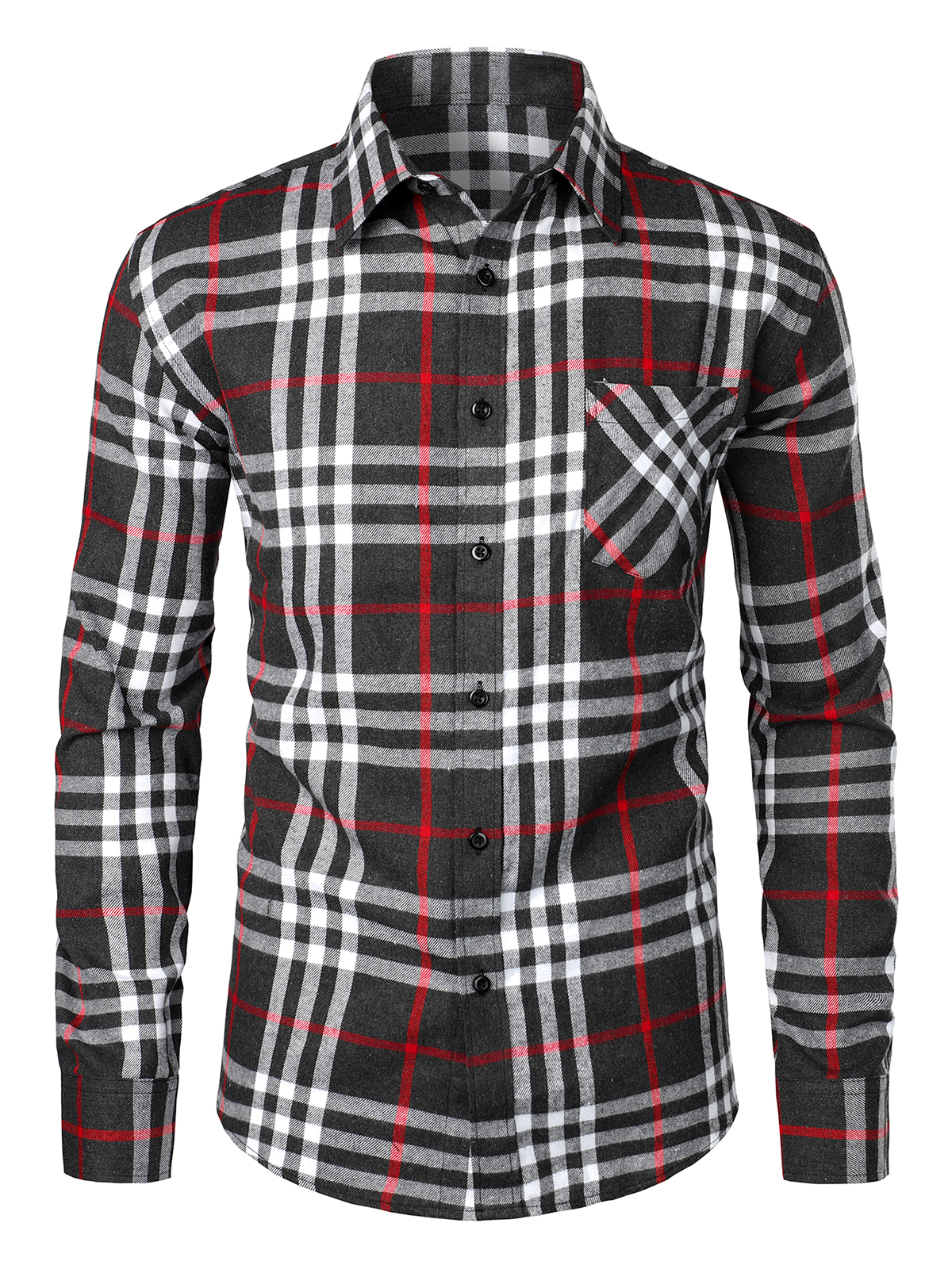 Chemise coupe classique en flanelle à carreaux