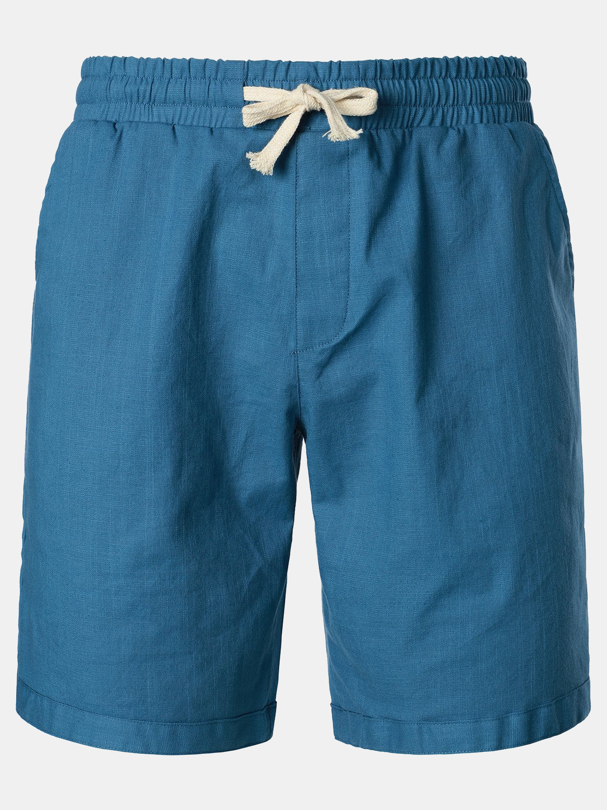 Shorts Décontractés en Coton et Lin pour Homme avec Taille Élastique