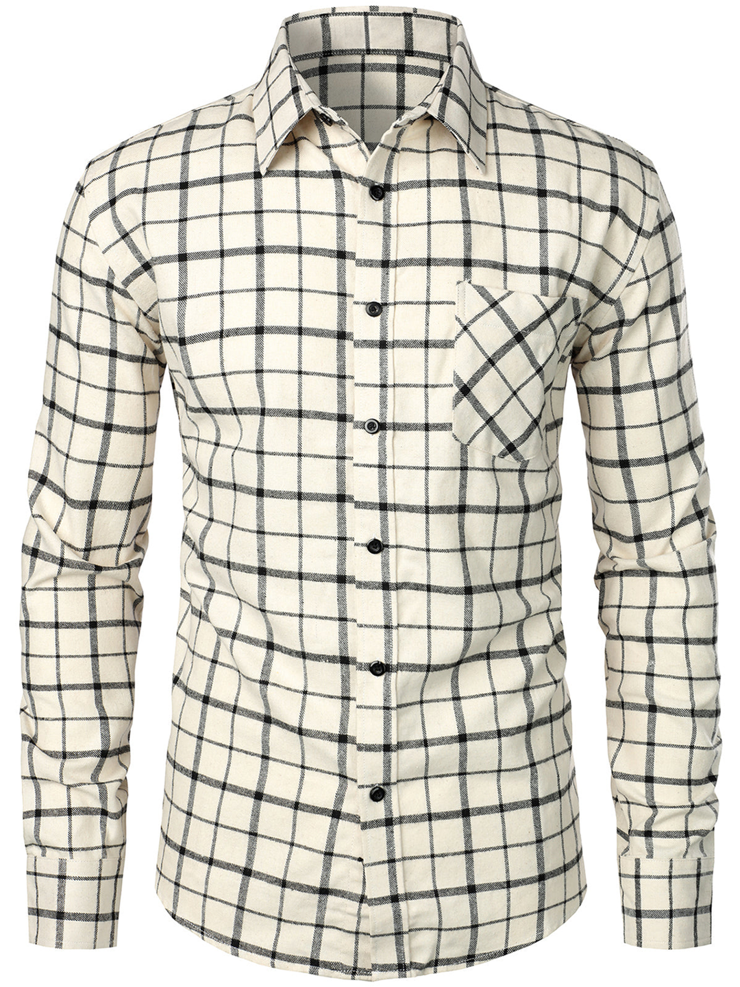 Chemise coupe classique en flanelle à carreaux