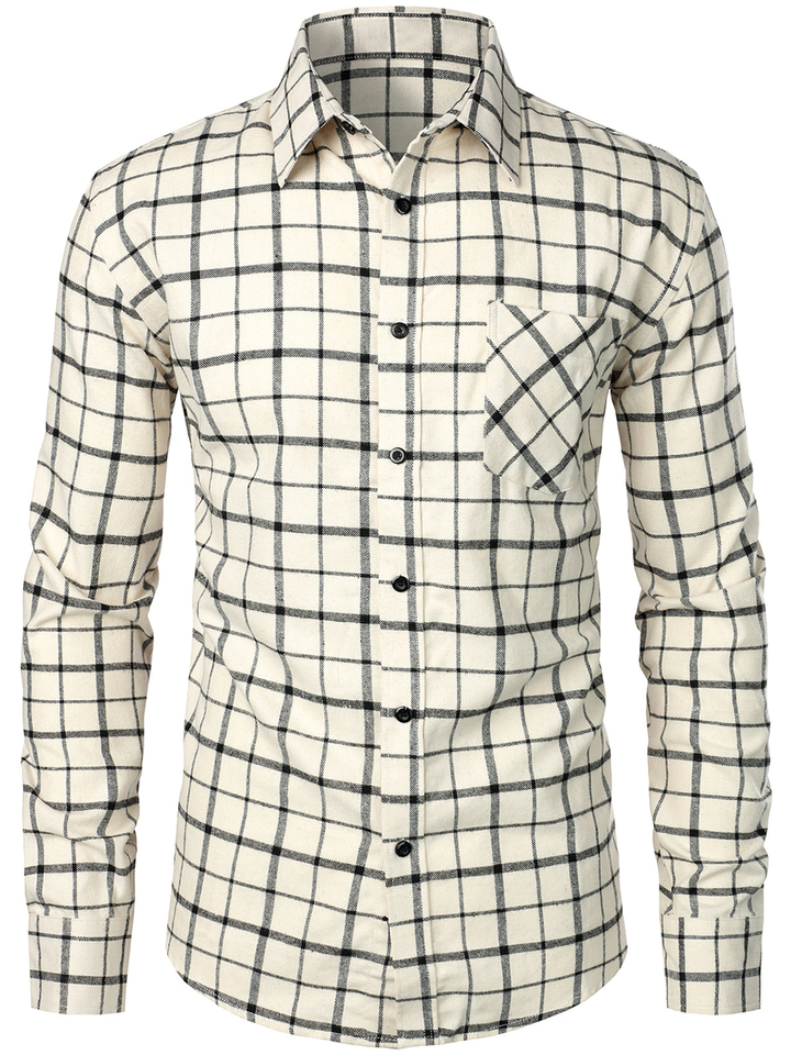 Chemise coupe classique en flanelle à carreaux